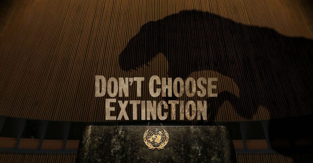 dinosaure-extinction-affiche-undp-cop26