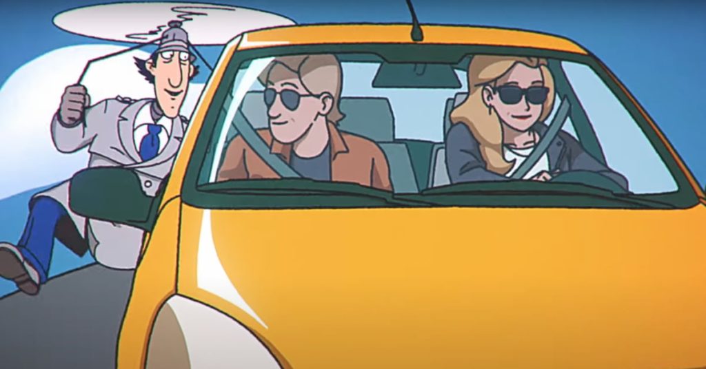 renault-clio-vehicule-jaune-inspecteur-gadget
