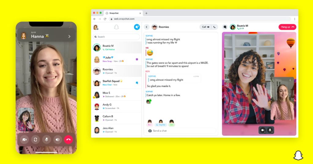 snapchat-for-web-options-appel-messagerie-ordinateur
