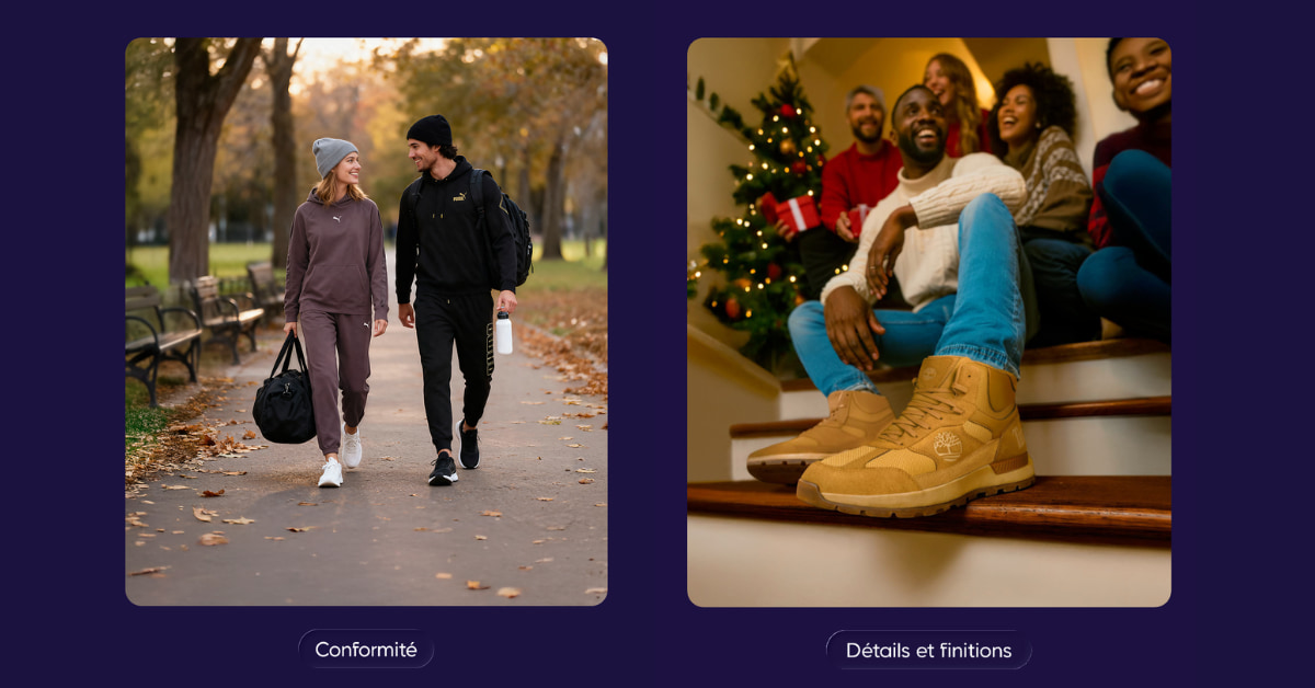 visuels IA driven pour campagne retail noel sport 2000 Just happiness