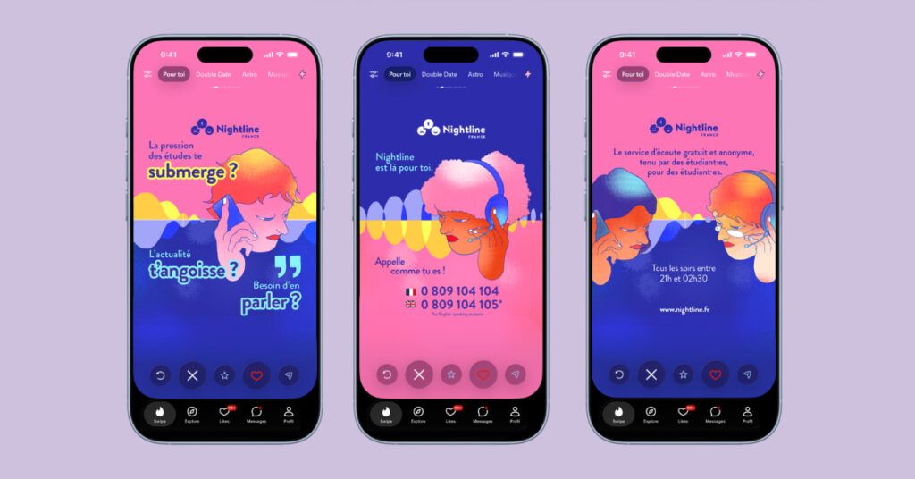 Tinder et nightline santé mentale